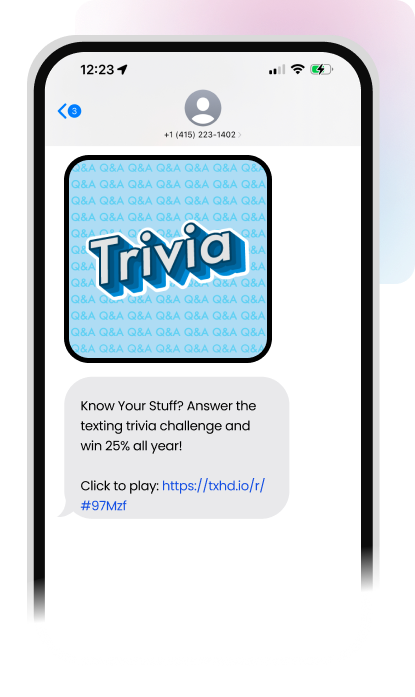 Test knowledge via message trivia